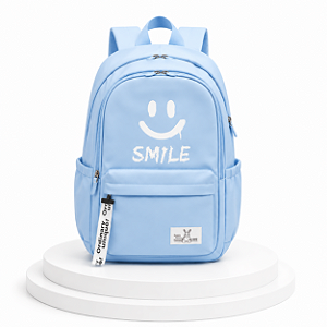 MOCHILA JUVENIL AZUL PASTEL SMILE