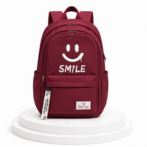 MOCHILA JUVENIL VINHO SMILE
