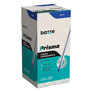 CANETA ESFEROGRAFICA PRISMA 1.0MM AZUL CAIXA C/50 UN BAZZE