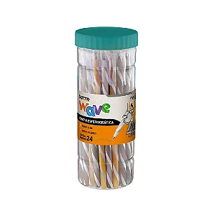 CANETA ESFEROGRAFICA WAVE OURO E PRATA 1.0MM POTE C/24 UN BAZZE