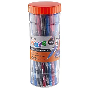 CANETA ESFEROGRAFICA WAVE CORES CLASSICAS 0.7MM POTE C/24 UN BAZZE