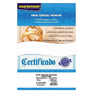 PAPEL DIPLOMATA / OPALINE A4 120G BRANCO C/50 FOLHAS MATERPRINT