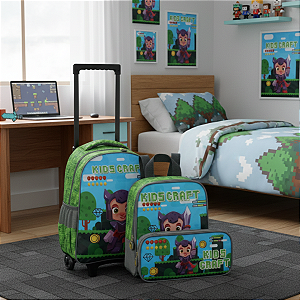 Kit Escolar Infantil Mochila De Rodinhas, Lancheira E Estojo