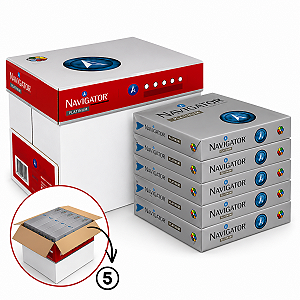 Caixa de Papel Sulfite A4 Navigator Platinum 75g 5 Pacotes Branco Premium Alta Definição