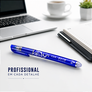 Caneta Apagável Azul 0.5mm Ponta Fina Caixa 12 unidades Escrita Suave Escolar Escritório