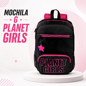 Mochila Escolar G Planet Girls Feminina Grande Preta Rosa Original