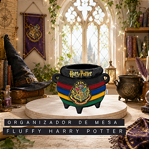 Organizador de Mesa Fluffy Harry Potter Caldeirão Peluciado Porta Objetos