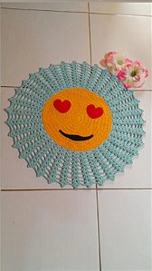 Tapete de Crochê Emoji Verde-Água: Tranquilidade e Frescor em Cada Detalhe 🌊