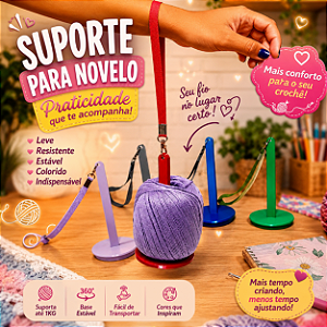 Suporte Giratório para Fio de Crochê e Tricô com Alça de Pulso | Organizador de Novelo Portátil e Leve
