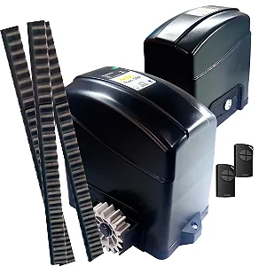 Kit Motor Portão de Correr AGL TRINO 300 LIGHT 1/5cv 300kg Com 3M Cremalheiras e 2 controles