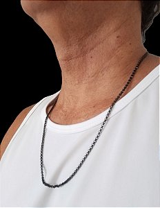 Corrente de aço inox black - Elo Português - 60x3