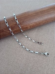 Pulseira de aço inox - Elo Quadrado - Estilo Cartier