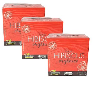 Chá De Hibiscos Orgânico Kit 3cx (30 Sachês) Campo Verde