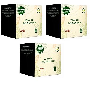 Chá Framboesa Rubus idaeus em Sachês Kit 3cx Natural