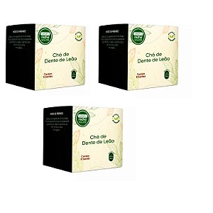 Chá Dente de Leão Kit 3 caixas Sachês Natural
