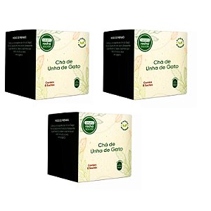 Chá Unha de Gato Kit 3 caixas Sachês Natural