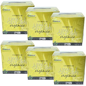 Chá Limão e Gengibre Orgânico Kit 6 Caixas Campo Verde