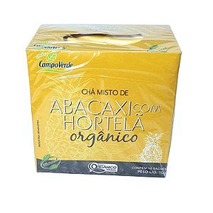 Chá Abacaxi com Hortelã Orgânico Puro Sachês Campo Verde