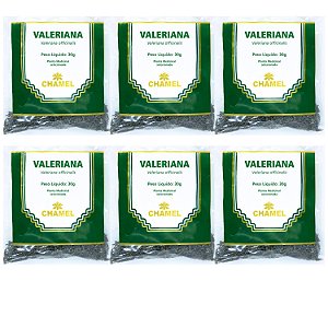 Chá Valeriana Natural Kit 6 Pacotes 30g Cada Chamel