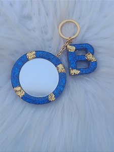 Chaveiro Espelho + Letra - SOB ENCOMENDA