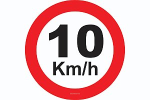 Placa Velocidade Máxima Permitida 10 Km/H R-19 Resolução Contran