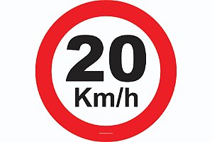 Placa Velocidade Máxima Permitida 20 Km/H R-19 Resolução Contran