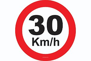 Placa Velocidade Máxima Permitida 30 Km/H R-19 Resolução Contran