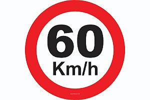 Placa Velocidade Máxima Permitida 60 Km/H R-19 Resolução Contran