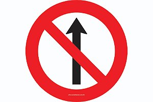 Placa de Trânsito Sentido Proibido R-3 Resolução Contran