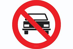 Placa Proibido Trânsito De Veículos Automotores R-10 Resolução Contran