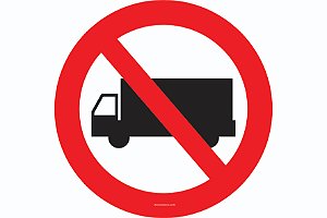 Placa Proibido Trânsito De Caminhões R-9 Resolução Contran