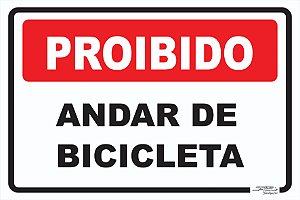 Placa Proibido Andar De Bicicleta