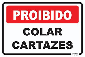 Placa Proibido Colar Cartazes