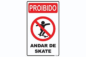 Placa Proibido Andar de Skate