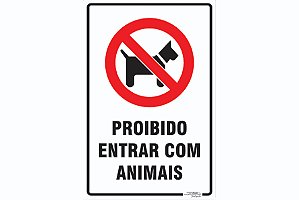 Placa Proibido Entrar Com Animais