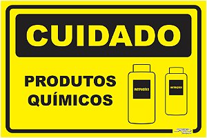 Placa Cuidado Produtos Químicos