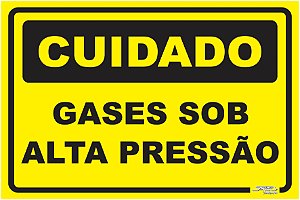 Placa Cuidado Gases Sob Alta Pressão