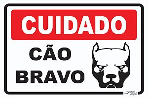 Placa Cuidado Cão Bravo