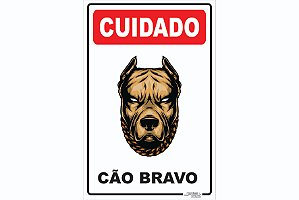 Placa Cuidado Cão Bravo