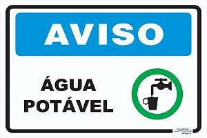 Placa Aviso Água Potável