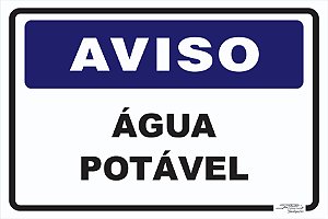 Placa Aviso Água Potável