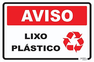 Placa Aviso Lixo Plástico