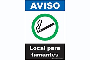 Placa Aviso Local para Fumantes