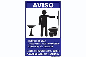 Placa Aviso Regras Banheiro Masculino