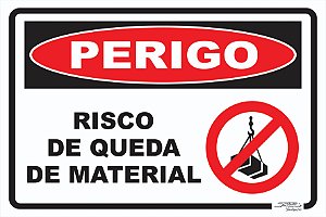 Placa Perigo Risco de Queda de Material