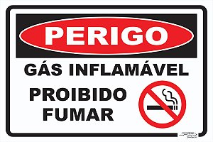 Placa Perigo Gás Inflamável Proibido Fumar