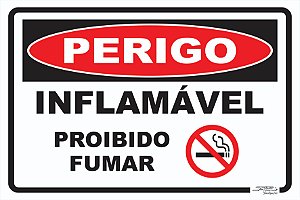 Placa Perigo Inflamável Proibido Fumar