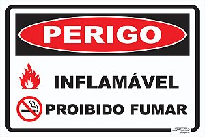 Placa Perigo Inflamável Proibido Fumar