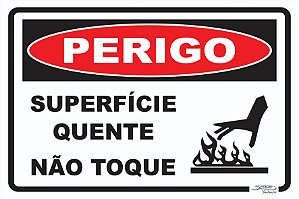 Placa Perigo Superfície Quente Não Toque