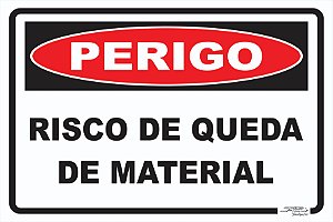 Placa Perigo Risco de Queda de Material